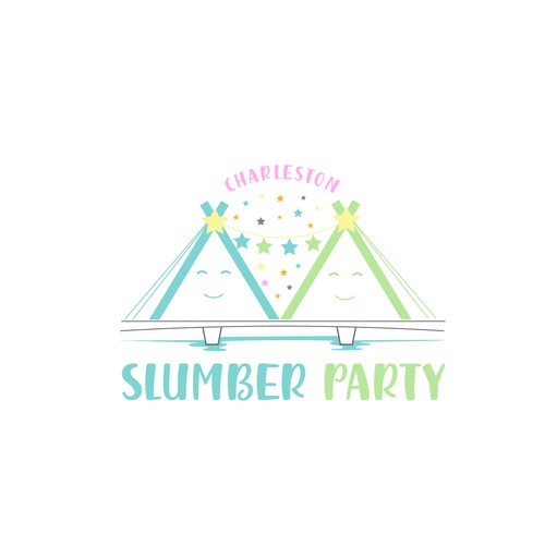 Cute slumber party tent company logo incorporating the Charleston Ravenel bridge Design by arkona