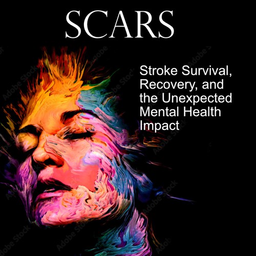 A powerful cover for book about stroke recovery and mental health Design by Gareer