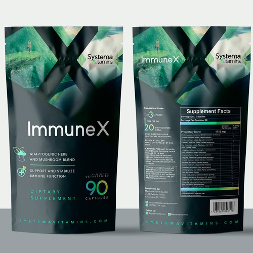 Modern and Fun Pouch Design for Natural Supplement brand Design by Vormelique