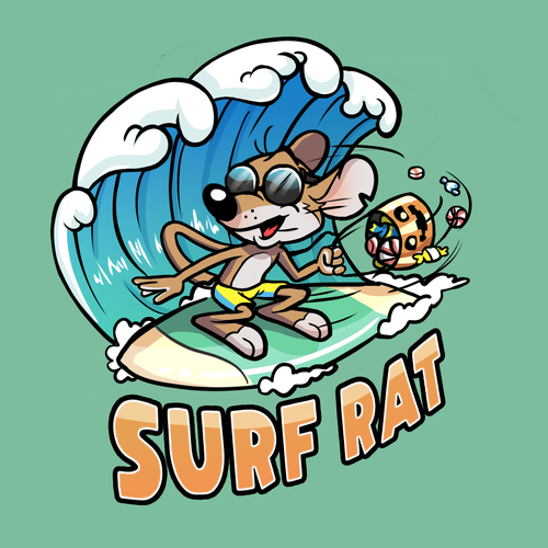 Surf Rat (Please design my husband's childhood comic book character) Design by Manzanocoli