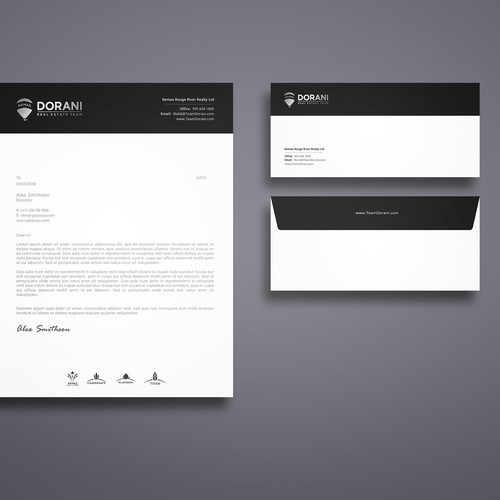 BUSINESS CARD, LETTERHEAD & ENVELOPE Design by Galaxiya