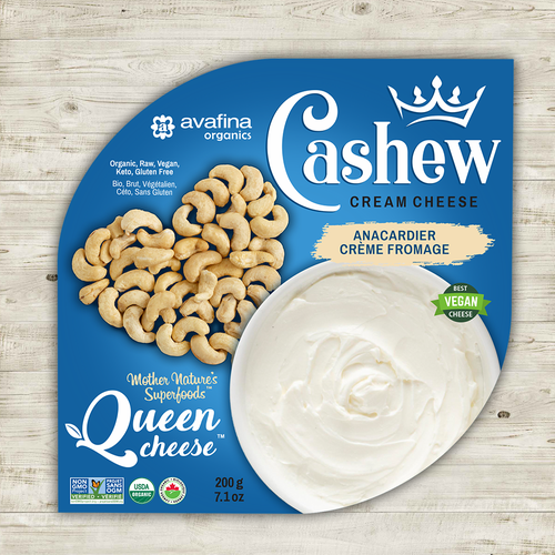 Vegan Cashew Cheese Packaging Rebrand Design by TypeF Design