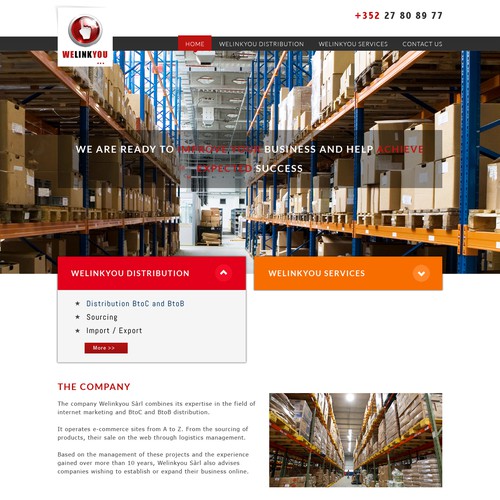 Website for a distribution company Design by ReliableTech