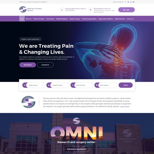 Design a website for Omni Pain & Precision Medicine | Web page design ...