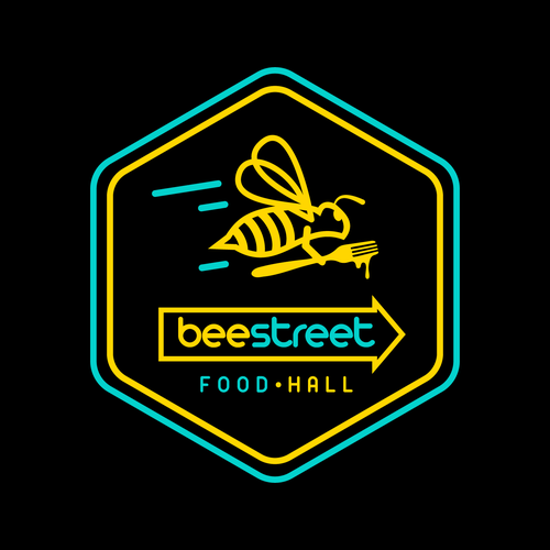 BeeStreet - a ghost kitchen Food Hall logo! Design by Advokat™