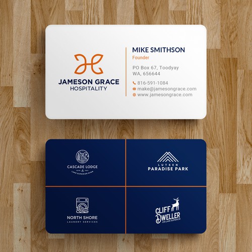 Create a modern and clean business card for a parent company with 4 subsidiaries Design by Roni_