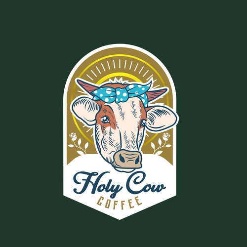 Design an Eye Catching Country Vibe Coffee Logo for "Holy Cow Coffee" Design by ifux