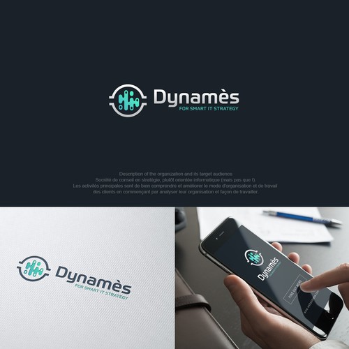 "Dynamès cherche à allier la puissance à la stratégie dans son identité visuelle" winning Logo & brand identity pack