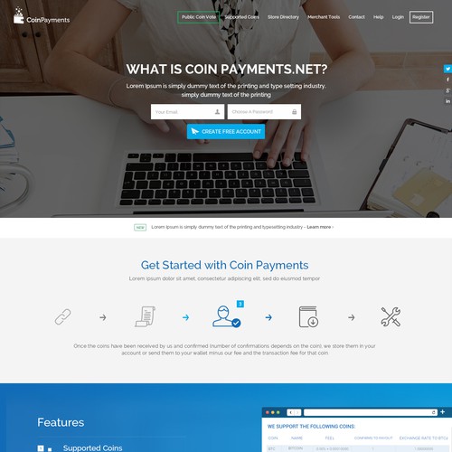 Coinpayments.net Bootstrap 3-Compatible Deisgn Contest Design by KashiArts