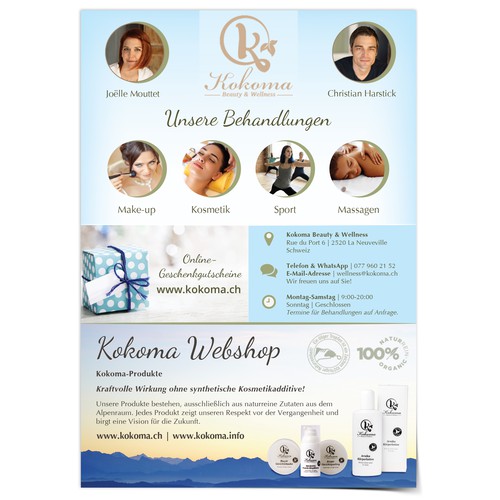 Kokoma Beauty Wellness Grafikdisplay Flyer Poster Contest 99designs