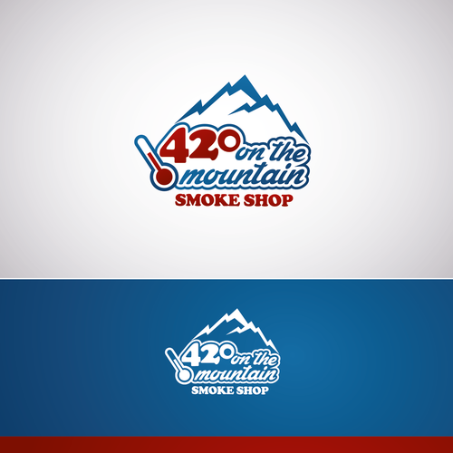 Create logo as the 42° is to look like 420 and then some mountains
and put "on the mountain" under smoke shop
 Design by BURUKDesign©