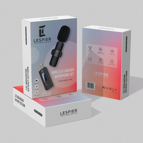 Need modern & catchy packaging design for wireless microphone set Design by CUPEDIUM