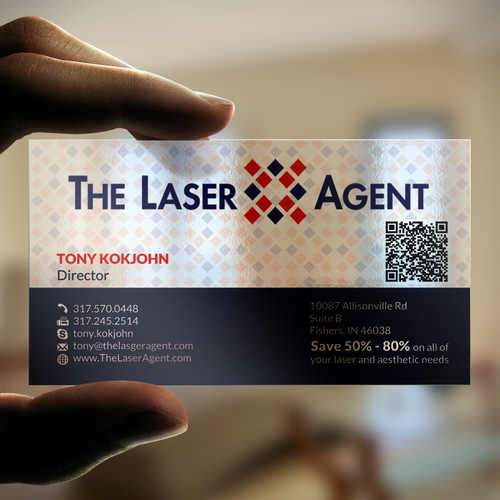 Create a modern, memorable business card for The Laser Agent! Design by ™SF_Design™