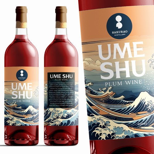 JAPANESE UME SHU Label design for lady 25-30 Design by rizal hermansyah