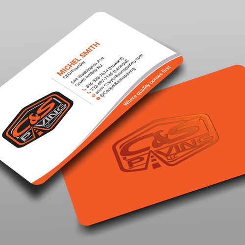 We are an asphalt paving company  card with character, style, stands out from everyone nothing bland no white ,add stuff-ontwerp door prosenjit_P