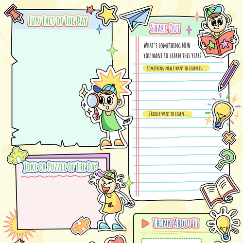 Design a worksheet template for children's activity book Design by Munir_