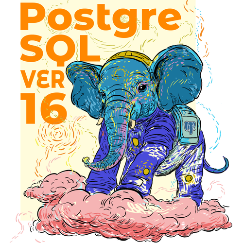 PostgreSQL v16 Release Artwork Design by Oğuzhan Akkök