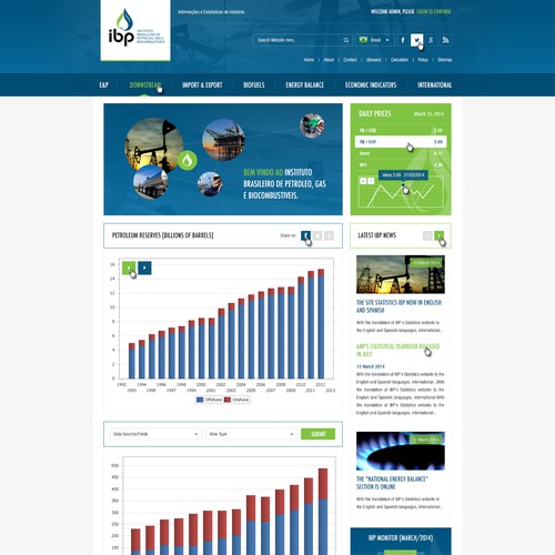 Redesign for an economic information system website | Web page design ...