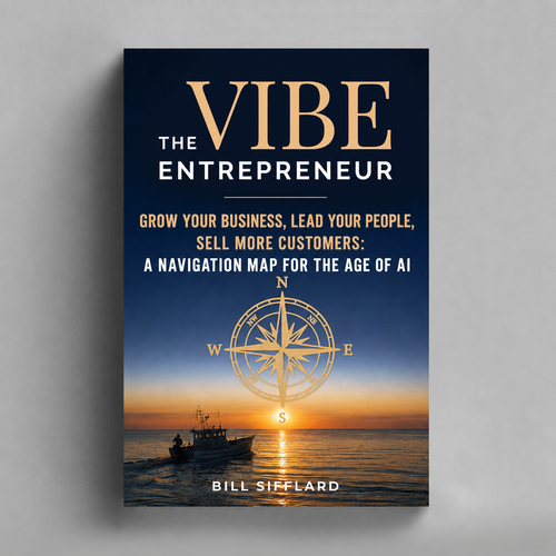 "The Vibe Entrepreneur — a business book cover that has to hold up at thumbnail size" winning Book cover