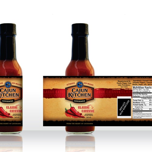 Create a custom label for a premium hot pepper sauce Product label