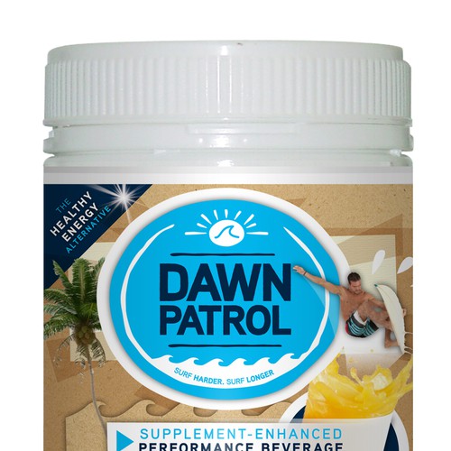 Supercharge your stoke! Help Dawn Patrol with a new product label Design by Dapper Design