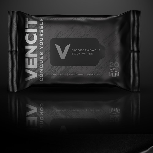 Clean retail packaging needed for body wipes. Upscale brand. Design by Miss.Ozz