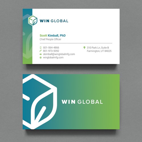 WIN Global Business Card Design Design by CurveSky™ ☑️