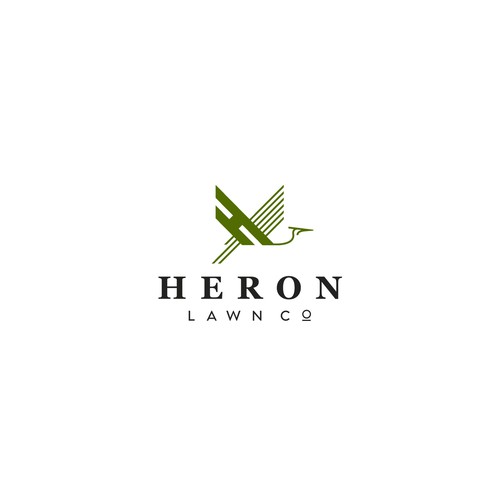 Modern Lawn Care Business with Heron Design by vikavita ✶︎