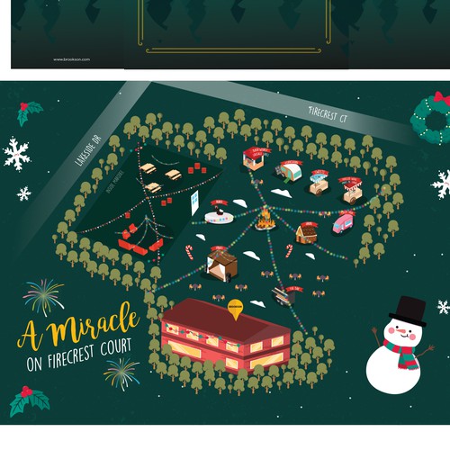 Festive Christmas map for staff party Design by restytobing