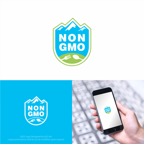 Food Packaging NON-GMO Logo Design by ALO Art