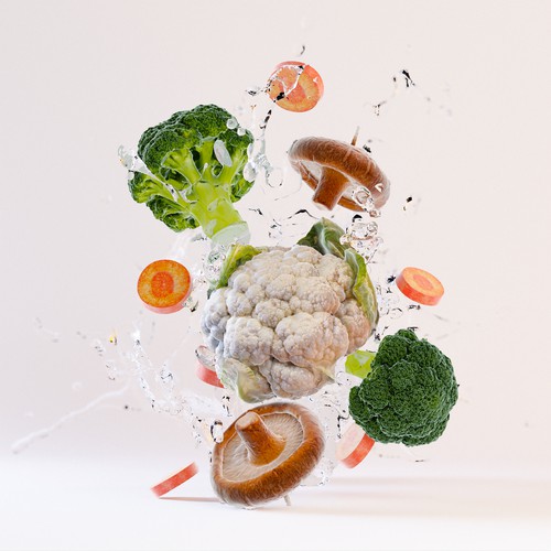 Vegetable Food Collage Design by Hueco Mundo™