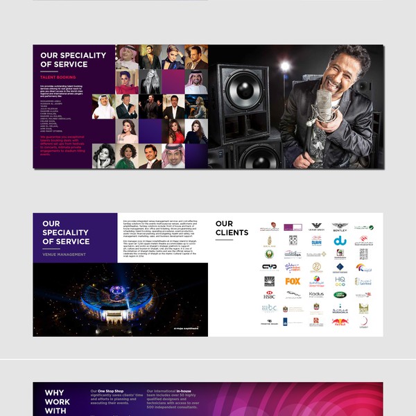 Design by NathyRojas titled "Corporate brochure for events company"
