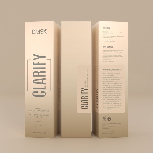 Luxury, high-end product box design for facial cleanser. Design by DG[Graphix]