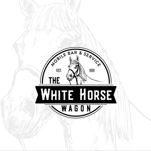 Logo For Mobile Bar (converted horse trailer) called The White Horse Wagon Design by Sava M- S Design