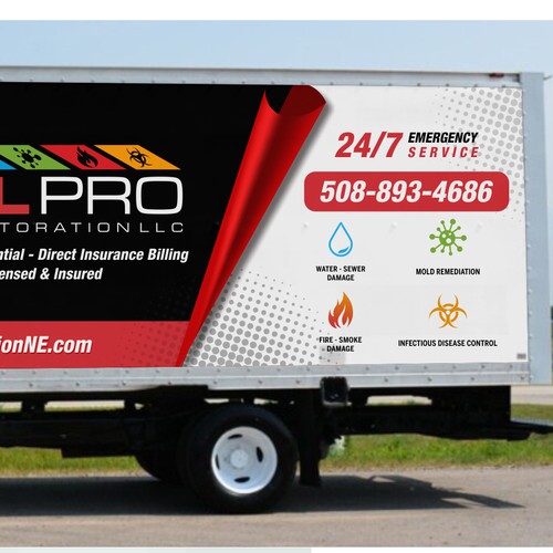 New vehicle Wrap for a Restoration truck-ontwerp door dnite