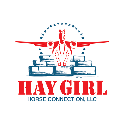 High flying horse showing athleticism - Go GET THEM ATTITUDE to sell Hay on website Design by flynexus