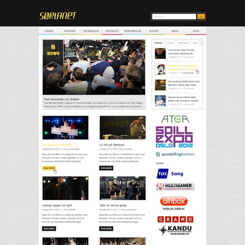 Web page design contest entry by zeppelin⚡️