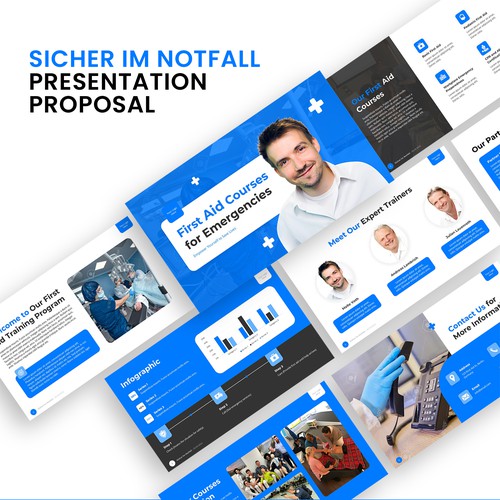Help me create a modern PowerPoint template for first aid courses Design by SlideFactory