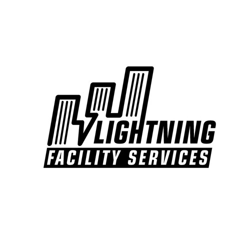 Cool logo using a lightning bolt for commercial maintenance/cleaning company. Design by Faizio
