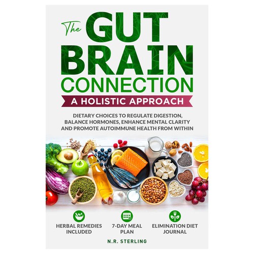 A Vibrant Illustration of a healthy Gut-Brain Connection  via "dietary choices" Design by A P R I  L