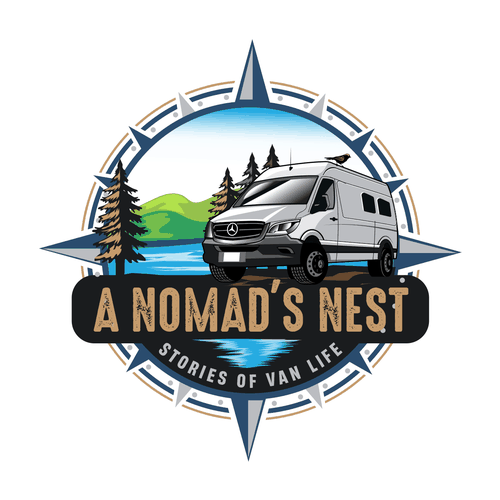 Van Life - logo about traveling in a van full time Design by Night Hawk