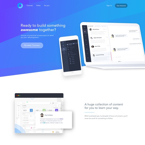 Codecourse needs an awesome new homepage Design by MercClass