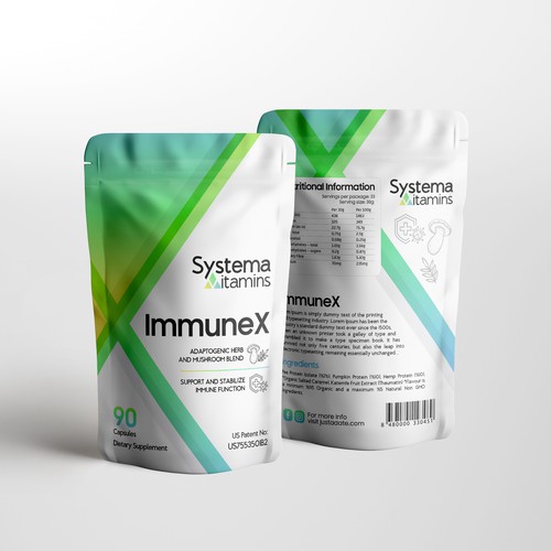 Modern and Fun Pouch Design for Natural Supplement brand Design by farhanubaid