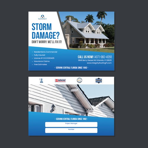 コンペ「Roofing Company Storm Damage Flyer」のデザイン by Ale Isijaraさん 