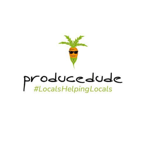 Local produce box logo. Featuring husbands large chin beard and veggies intertwined.  Brand Packaging box. Design by kolebri