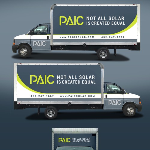 Design us an eye catching, modern, box truck wrap! Design by Duha™