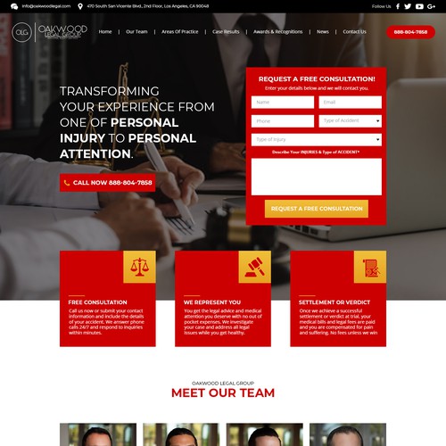 Car Accident Lawyer Landing Page, Mini Site Design réalisé par Werchsley Gonzales