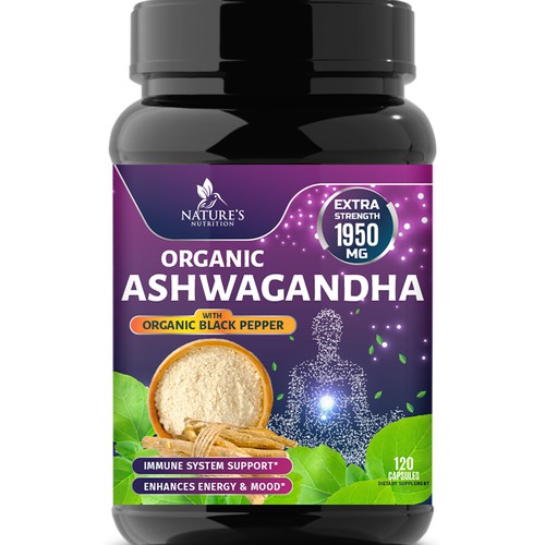 Natural Ashwagandha Capsules Design Needed for Nature's Nutrition Design réalisé par Wfemme