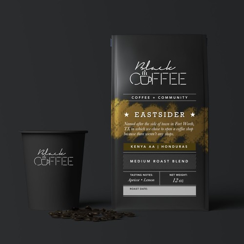 Black Coffee Bags Design by Michel Flores