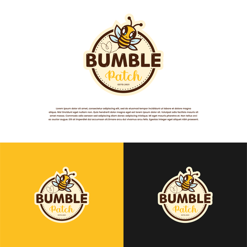 Bumble Patch Bee Logo Design by toexz99